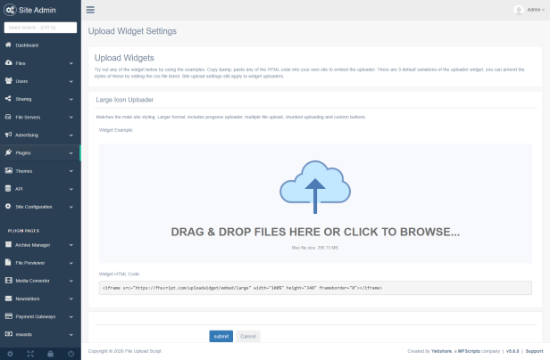 Admin Large Icon Uploader